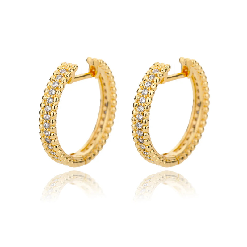 Double Row Sparkle Hoop Earrings