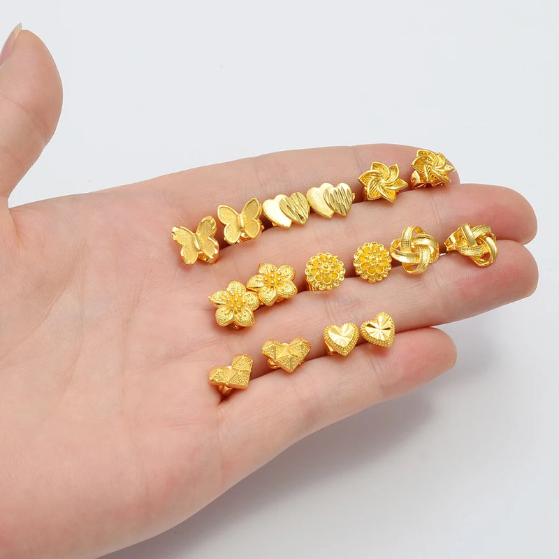 Floral Gold Stud Earrings