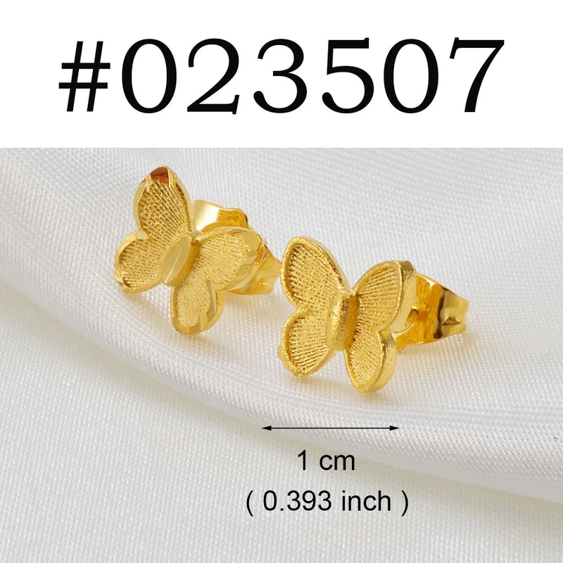 Floral Gold Stud Earrings