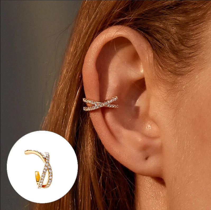 Crystal Crossover Ear Cuff
