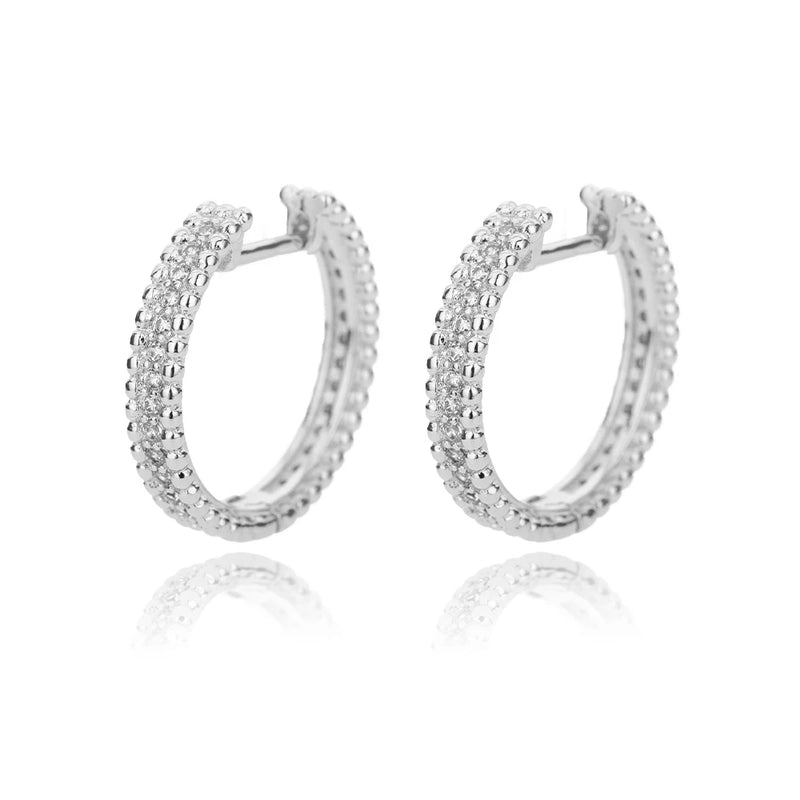 Double Row Sparkle Hoop Earrings