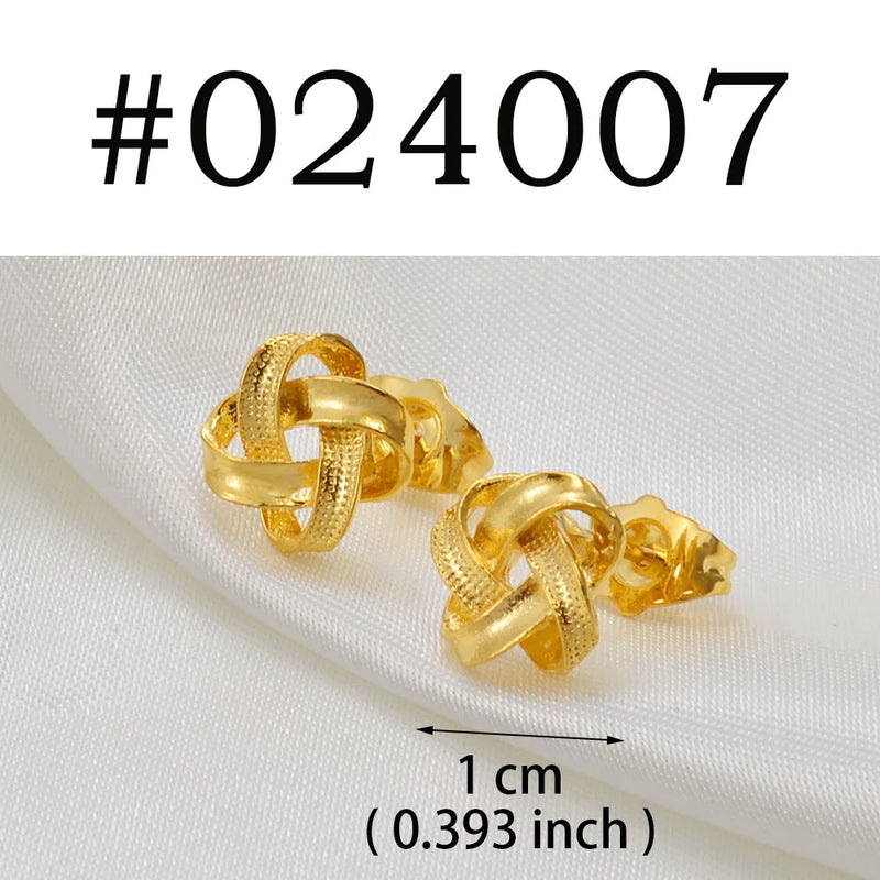 Floral Gold Stud Earrings