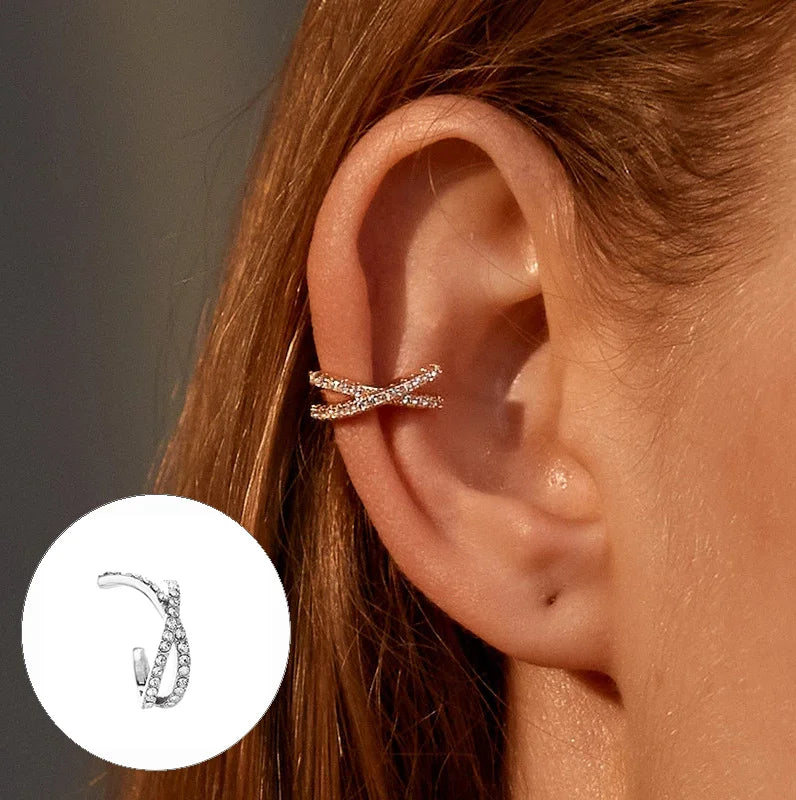 Crystal Crossover Ear Cuff