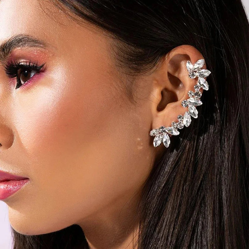 Crystal Leaf Ear Climbers