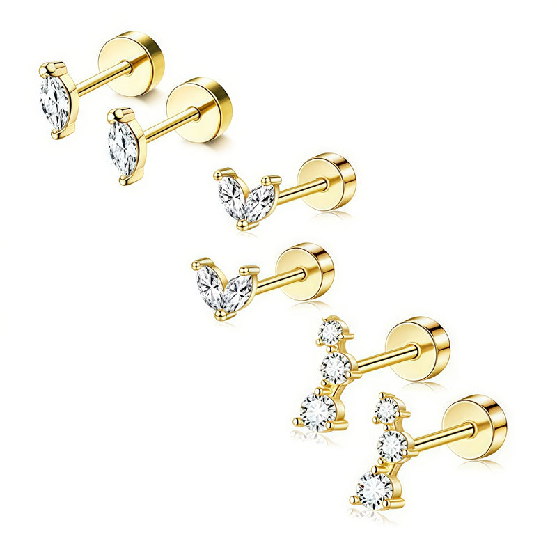 Crystal Bloom Stud Earring Set