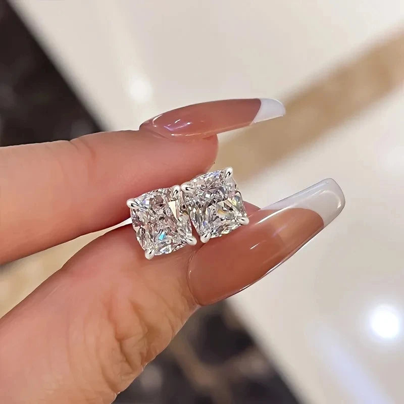 Radiant Princess-Cut Stud Earrings