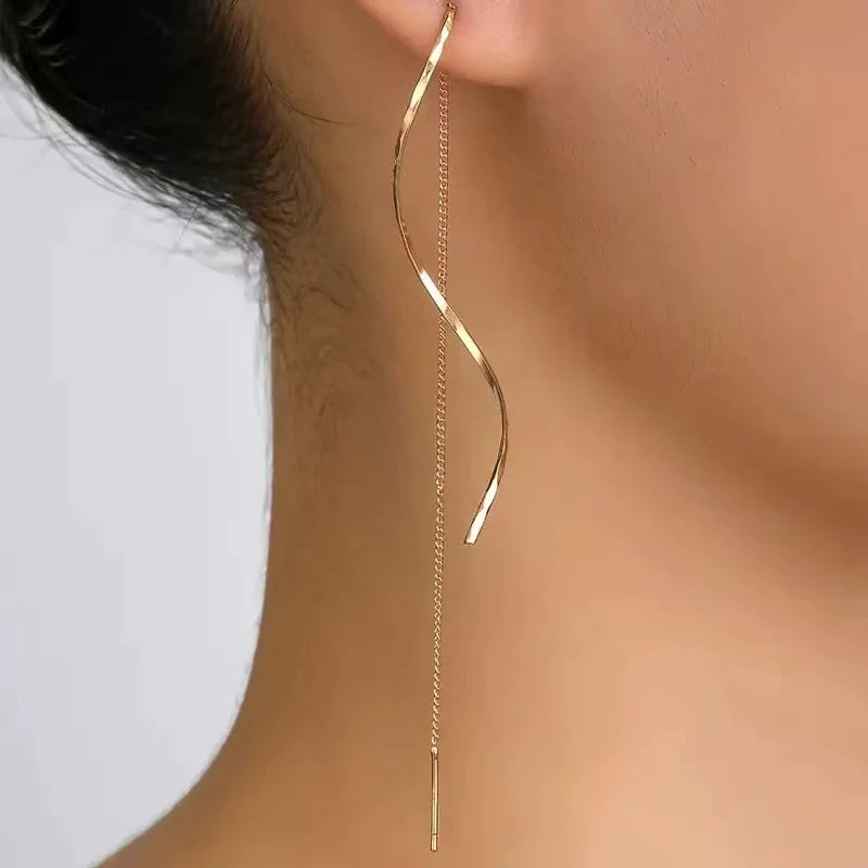 Wave Threader Earrings