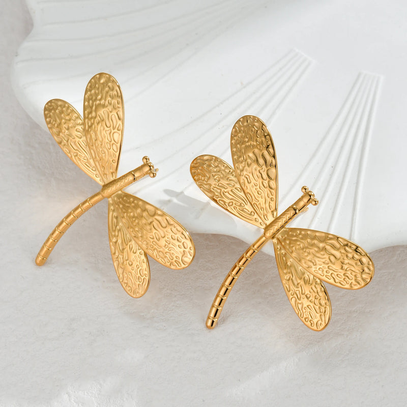 Golden Dragonfly Earrings