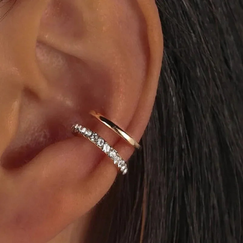 Dual Band Crystal Ear Cuff