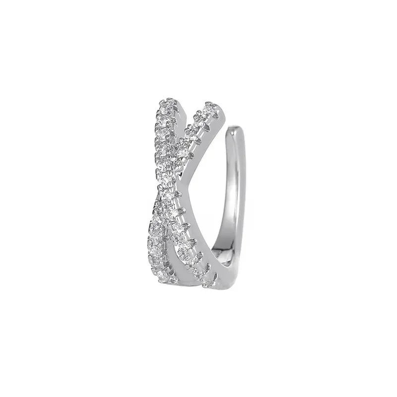 Crystal X-Shaped Ear Cuff