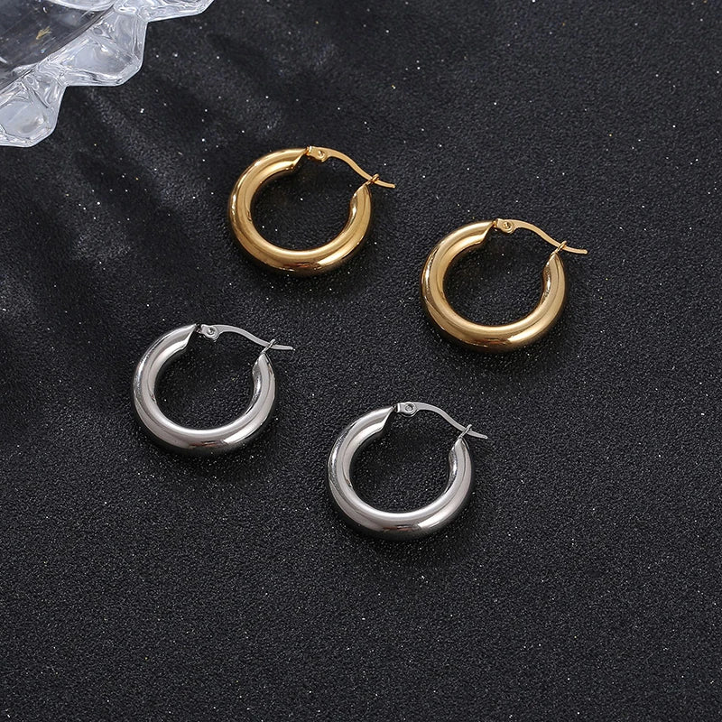 Classic Thick Hoop Earrings