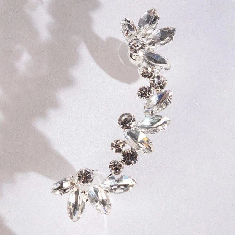 Crystal Leaf Ear Climbers