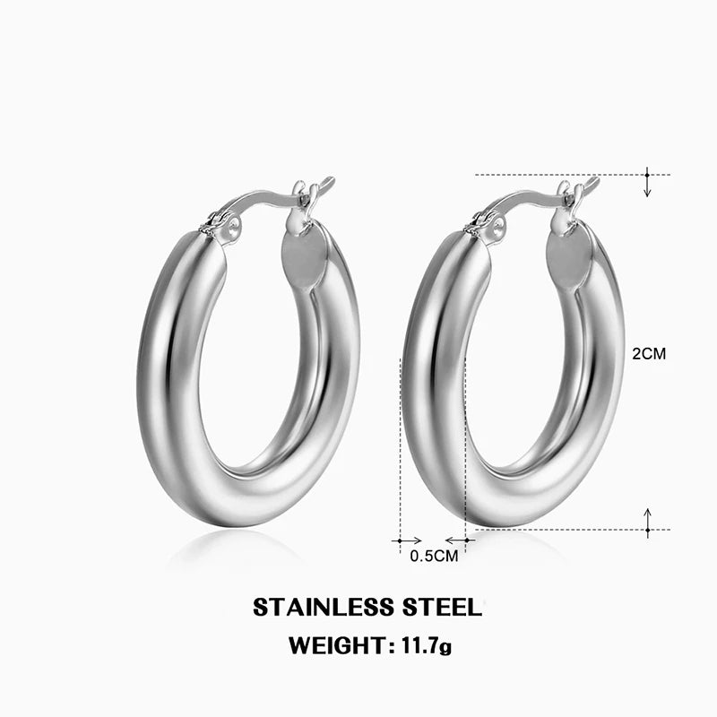 Classic Thick Hoop Earrings