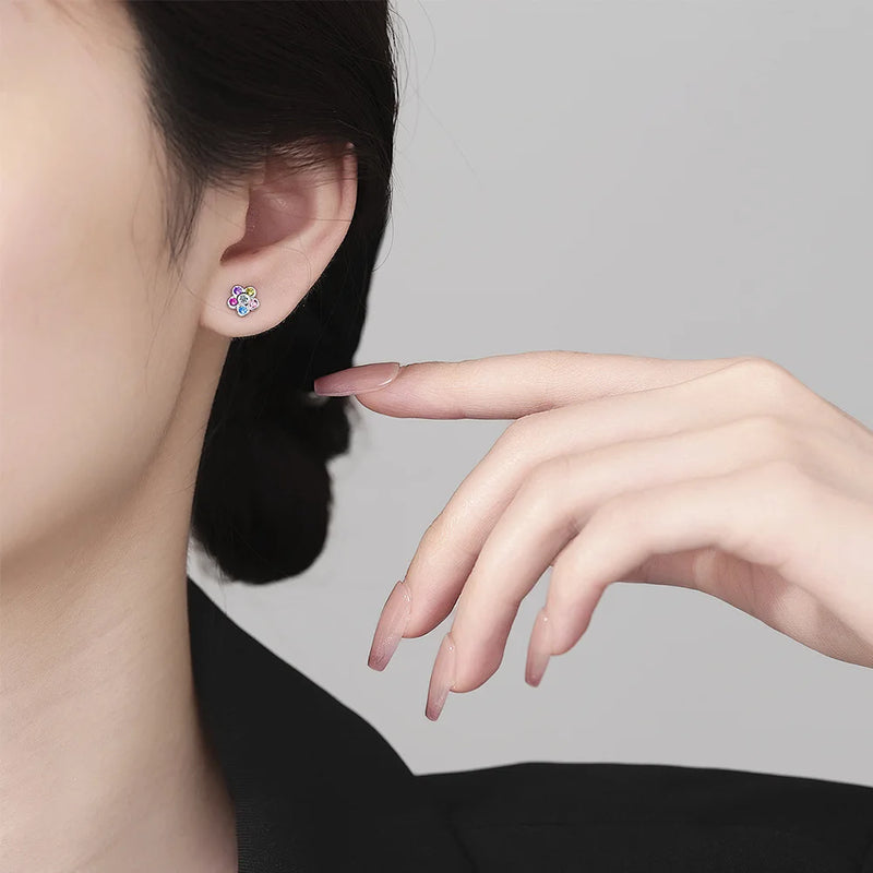 Rainbow Bloom Stud Earrings