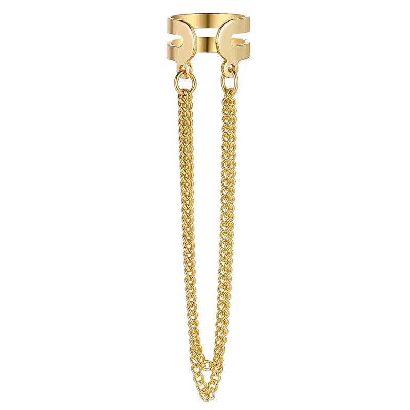 Minimalist Double Chain Earcuffs