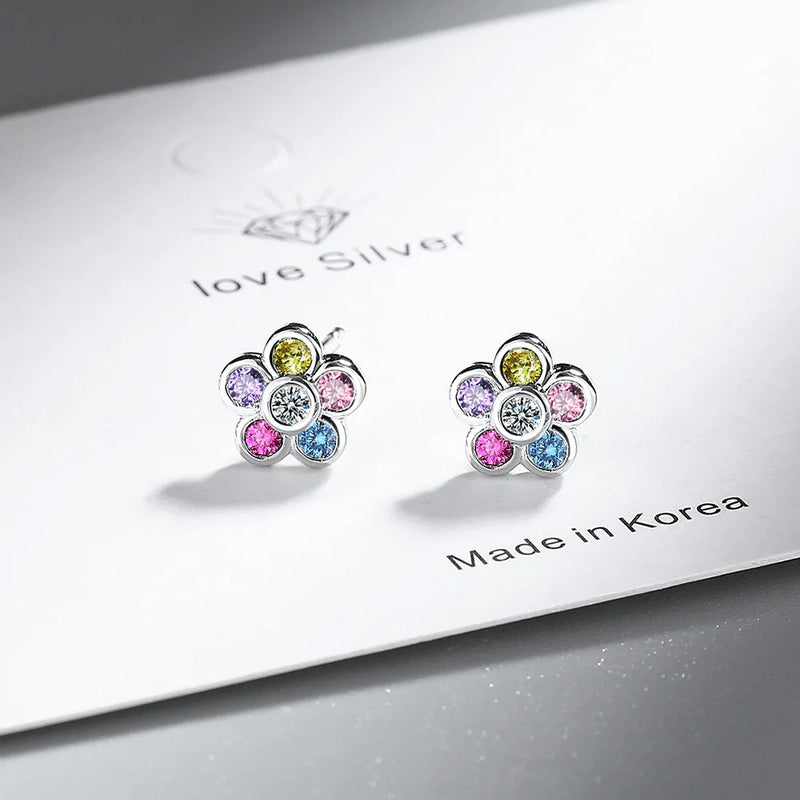 Rainbow Bloom Stud Earrings