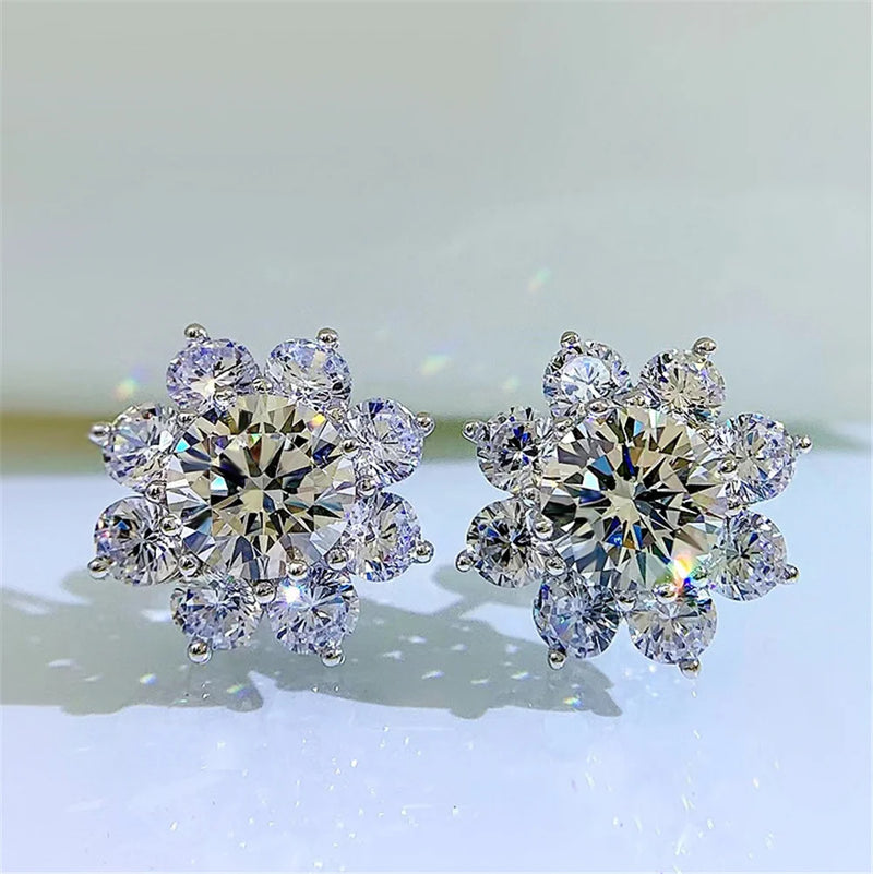 Radiant Snowflake Stud Earrings