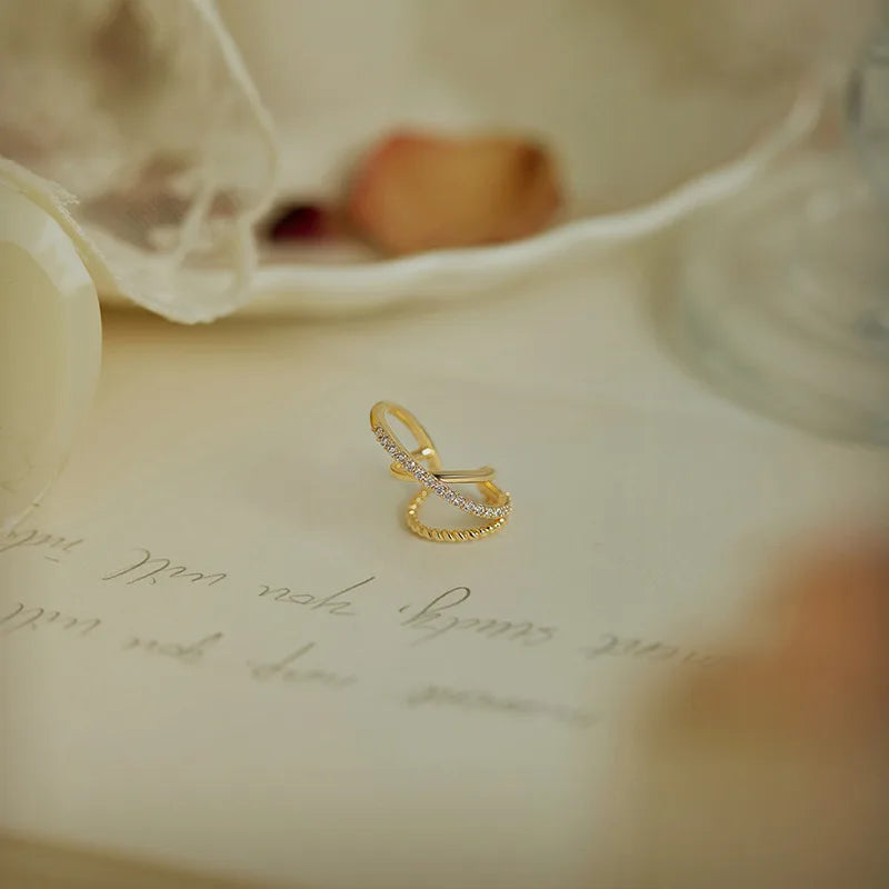 Triple Wrap Crystal Ear Cuff