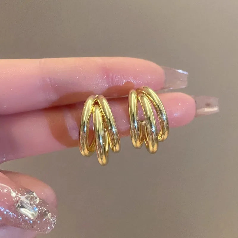 Luxe Link Triple Hoops