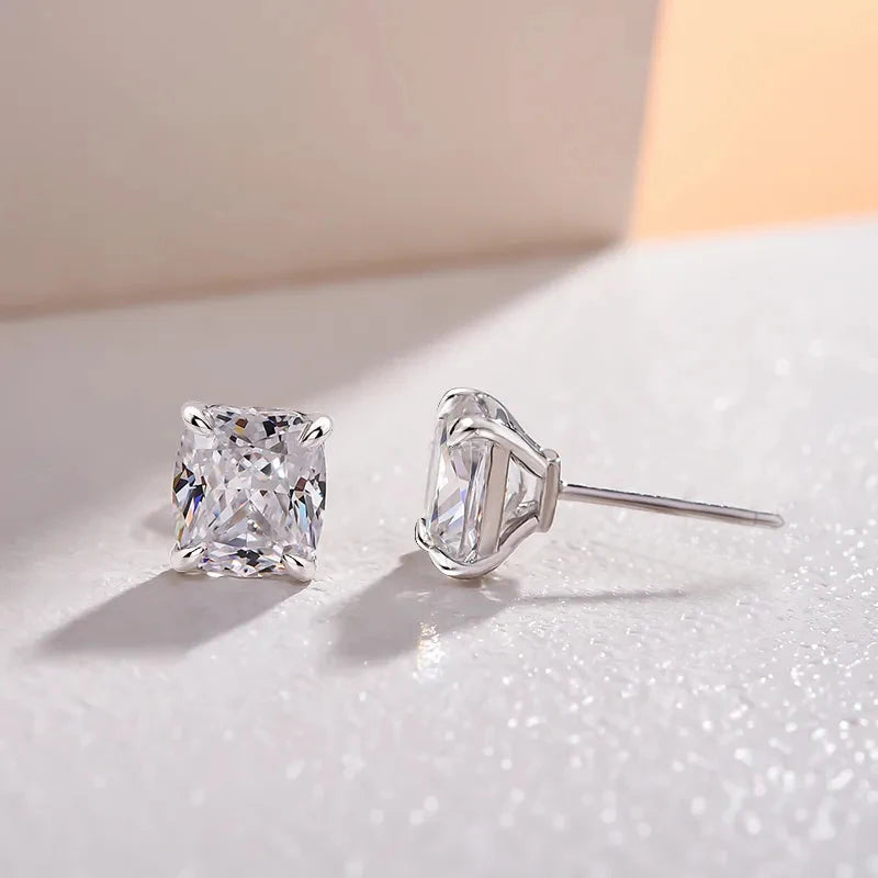 Radiant Princess-Cut Stud Earrings