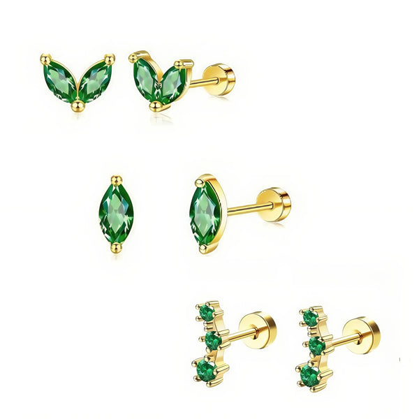 Crystal Bloom Stud Earring Set