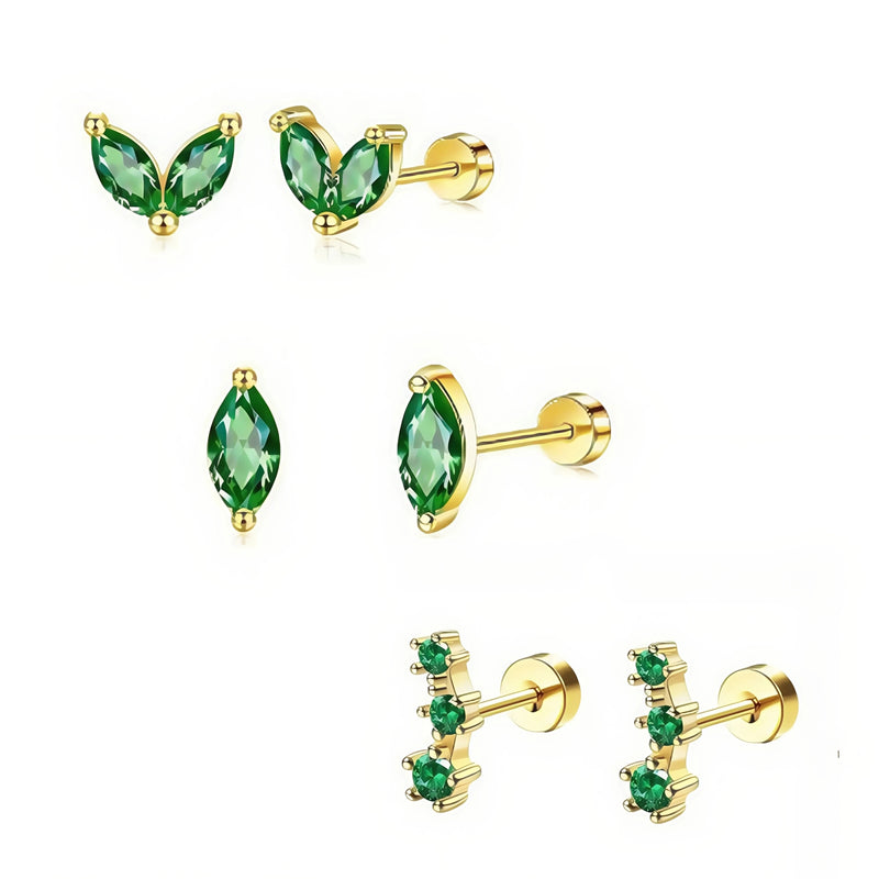 Crystal Bloom Stud Earring Set