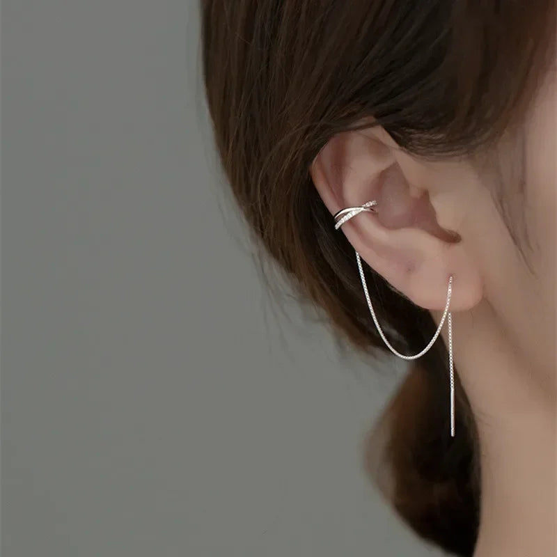 Double Hoop Chain Ear Cuff