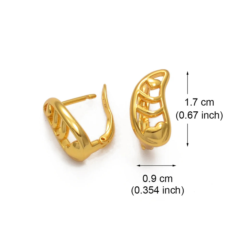 Floral Gold Stud Earrings