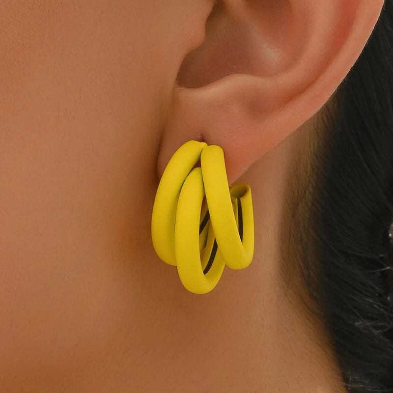 Luxe Link Triple Hoops