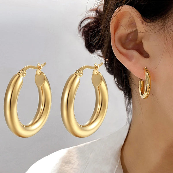 Classic Thick Hoop Earrings