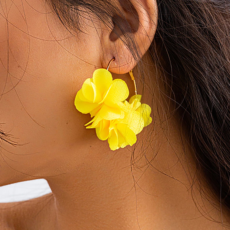 Eye-Catching Floral Hoop Earrings