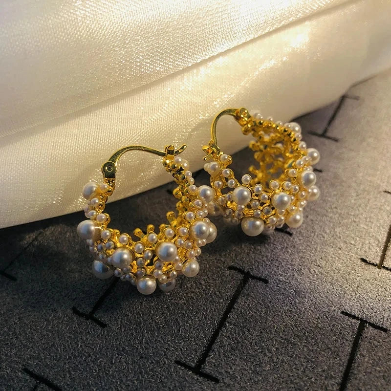 Bloom Cluster Pearl Hoops