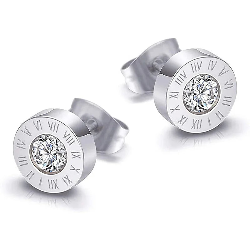 Roman Numeral Stud Earrings