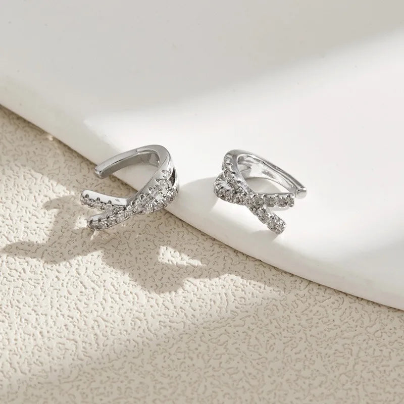 Crystal X-Shaped Ear Cuff