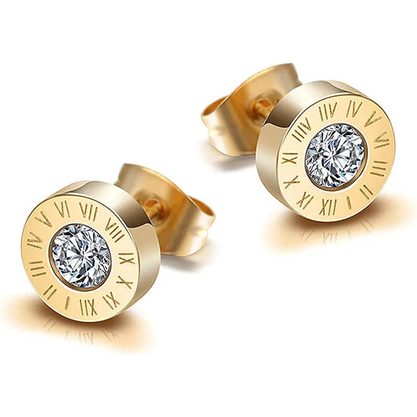 Roman Numeral Stud Earrings