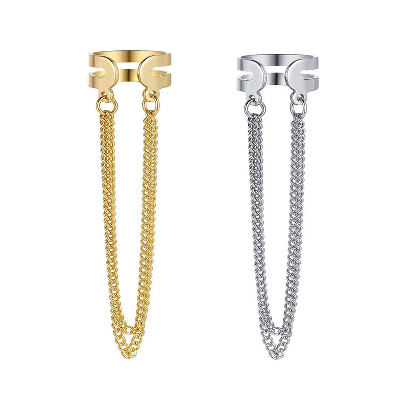 Minimalist Double Chain Earcuffs