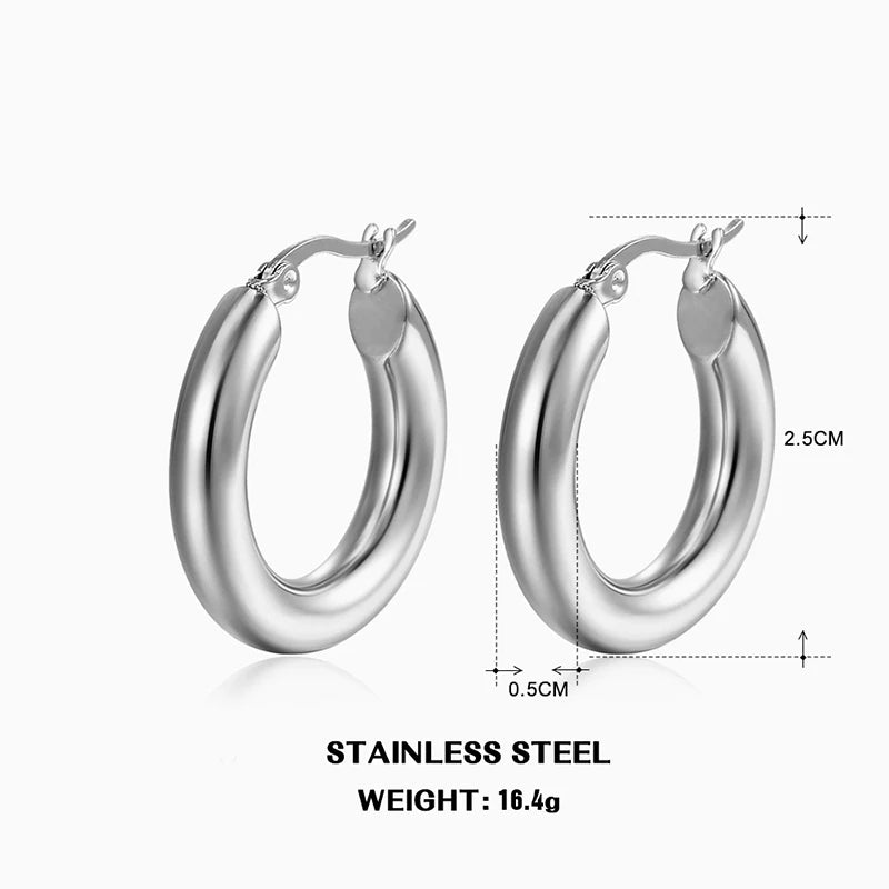 Classic Thick Hoop Earrings