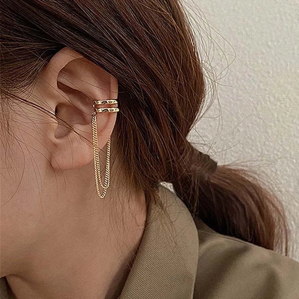 Minimalist Double Chain Earcuffs