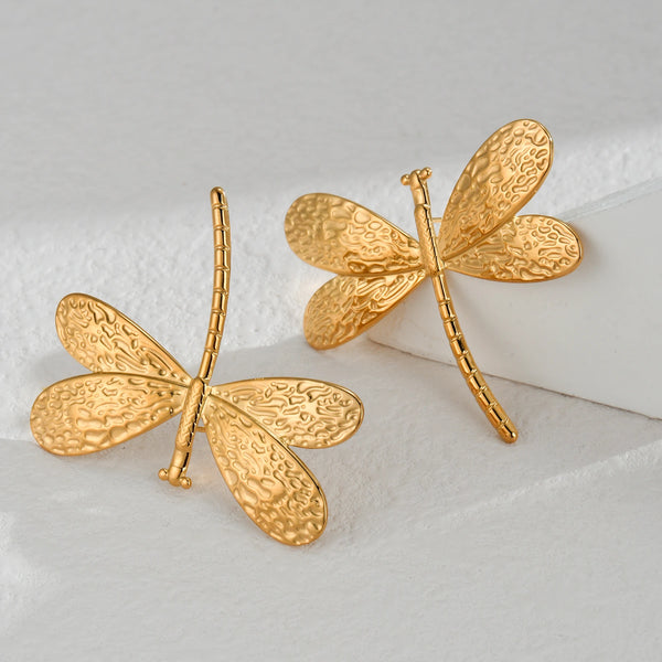Golden Dragonfly Earrings