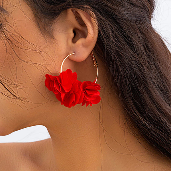 Eye-Catching Floral Hoop Earrings