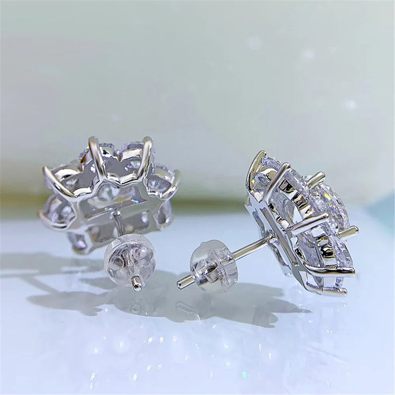 Radiant Snowflake Stud Earrings
