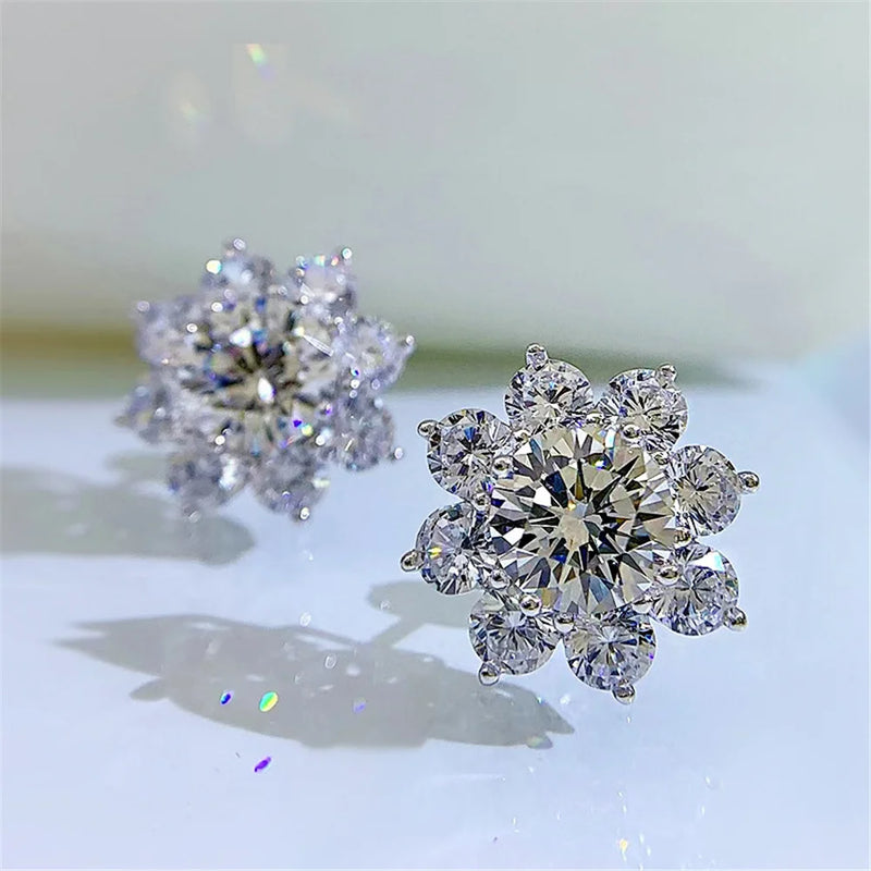 Radiant Snowflake Stud Earrings