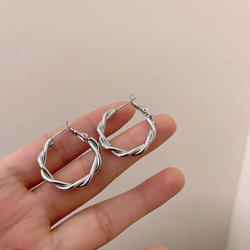 Twirl Touch Hoop Earrings