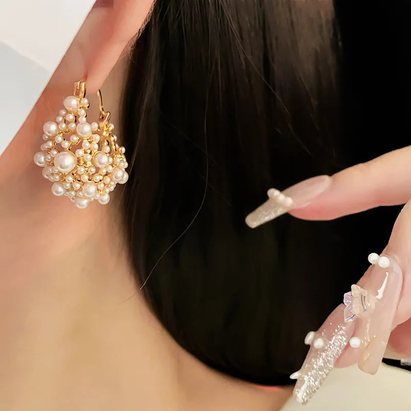 Bloom Cluster Pearl Hoops