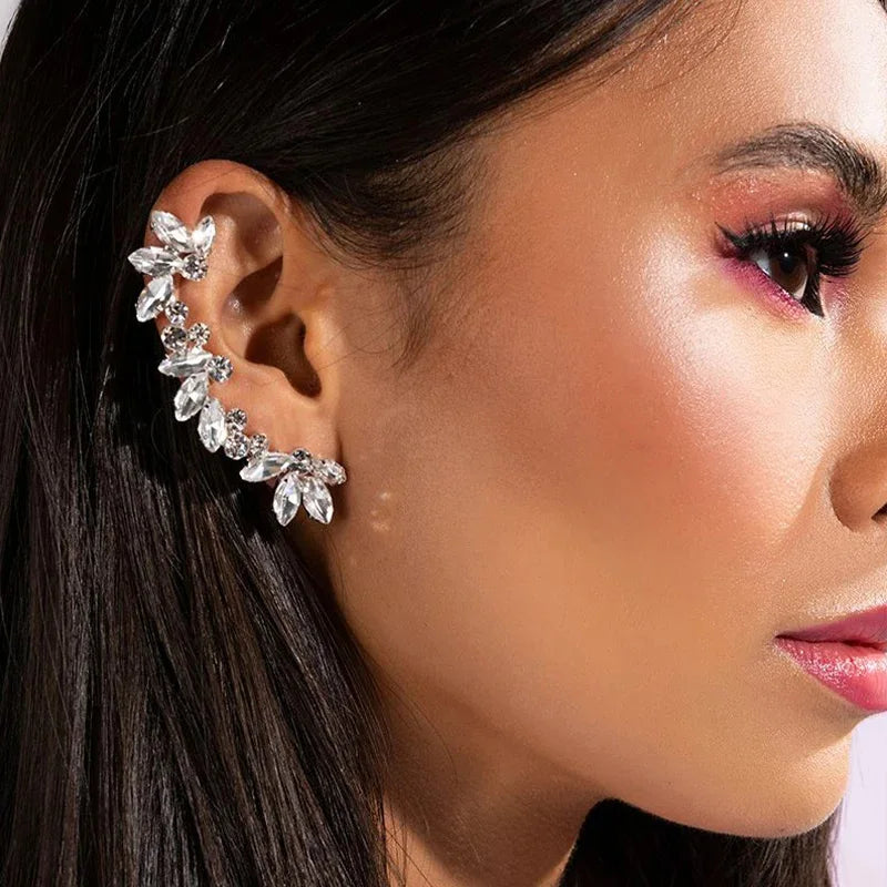 Crystal Leaf Ear Climbers