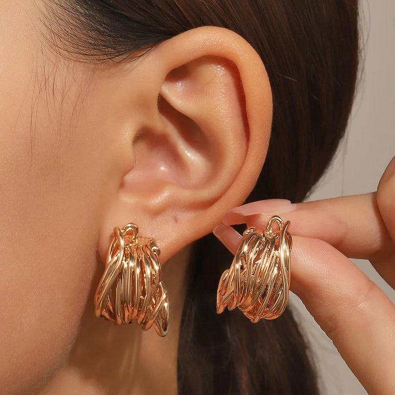 Bold Wire-Wrapped Statement Earrings